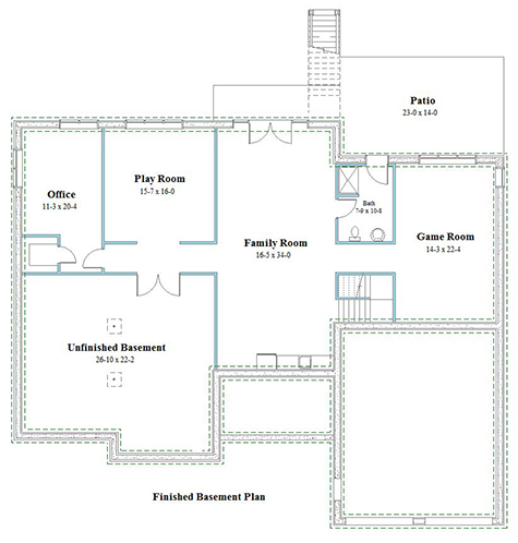 Ranch lower level floor plan